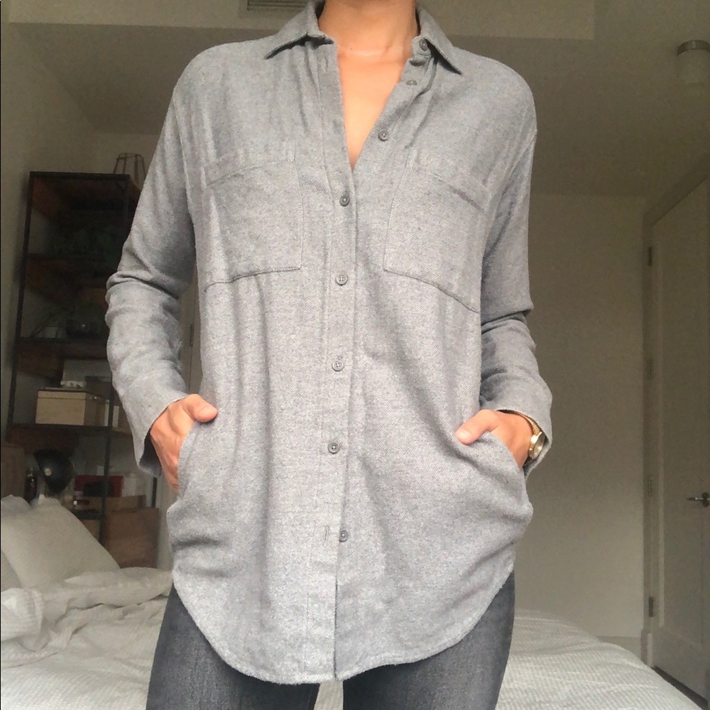 Madewell Flannel Flap-Pocket Oversized Shirt XXS